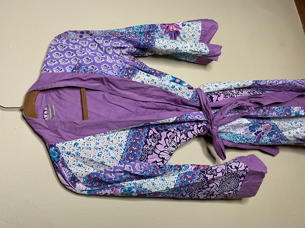 Soft Surroundings Purple Patchwork Robe - image 8